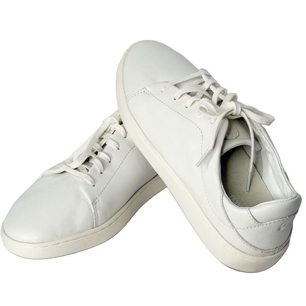 Olukai Pehuea Li 'Ili Womens Size 10 White Leather Low Top Beach Sneakers Shoes - Picture 1 of 9